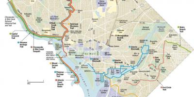 Washington dc bike trail mapa