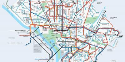 Washington dc bus ruta sa mapa
