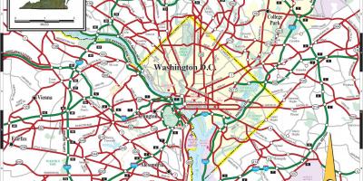 Washington dc subway mapa ng kalye na overlay