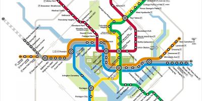 Washington dc metro mapa pilak linya