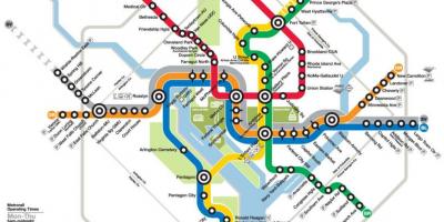 Washington dc metro rail mapa