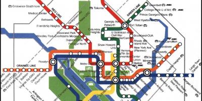 Washington dc metro tren sa mapa