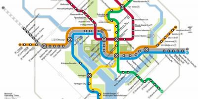 Washington dc na sistema ng metro mapa
