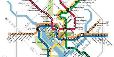 Washington dc pampublikong transit mapa