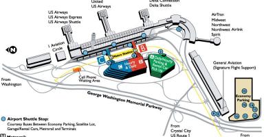 Washington Ronald reagan national airport mapa