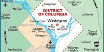 Washington dc at estado ng washington na mga mapa