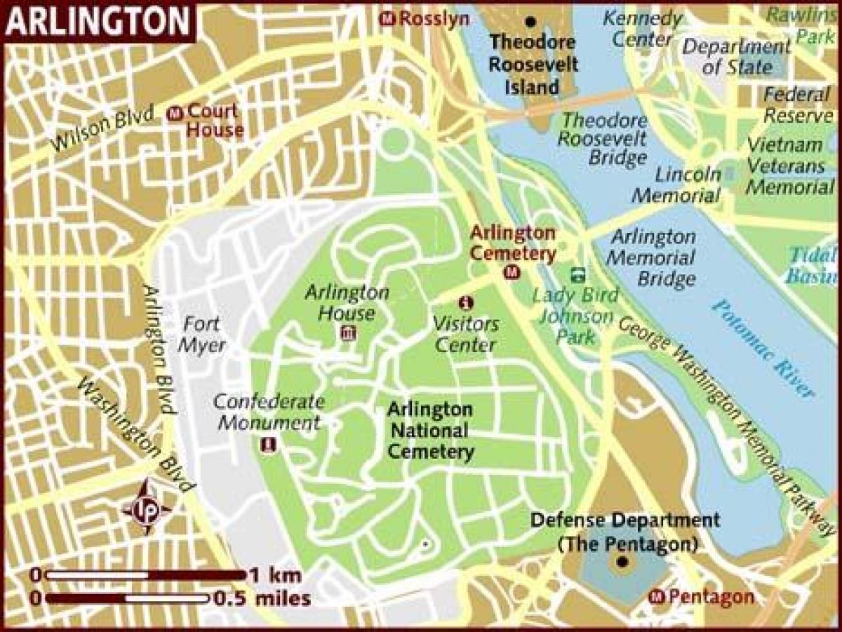 mapa ng arlington washington dc