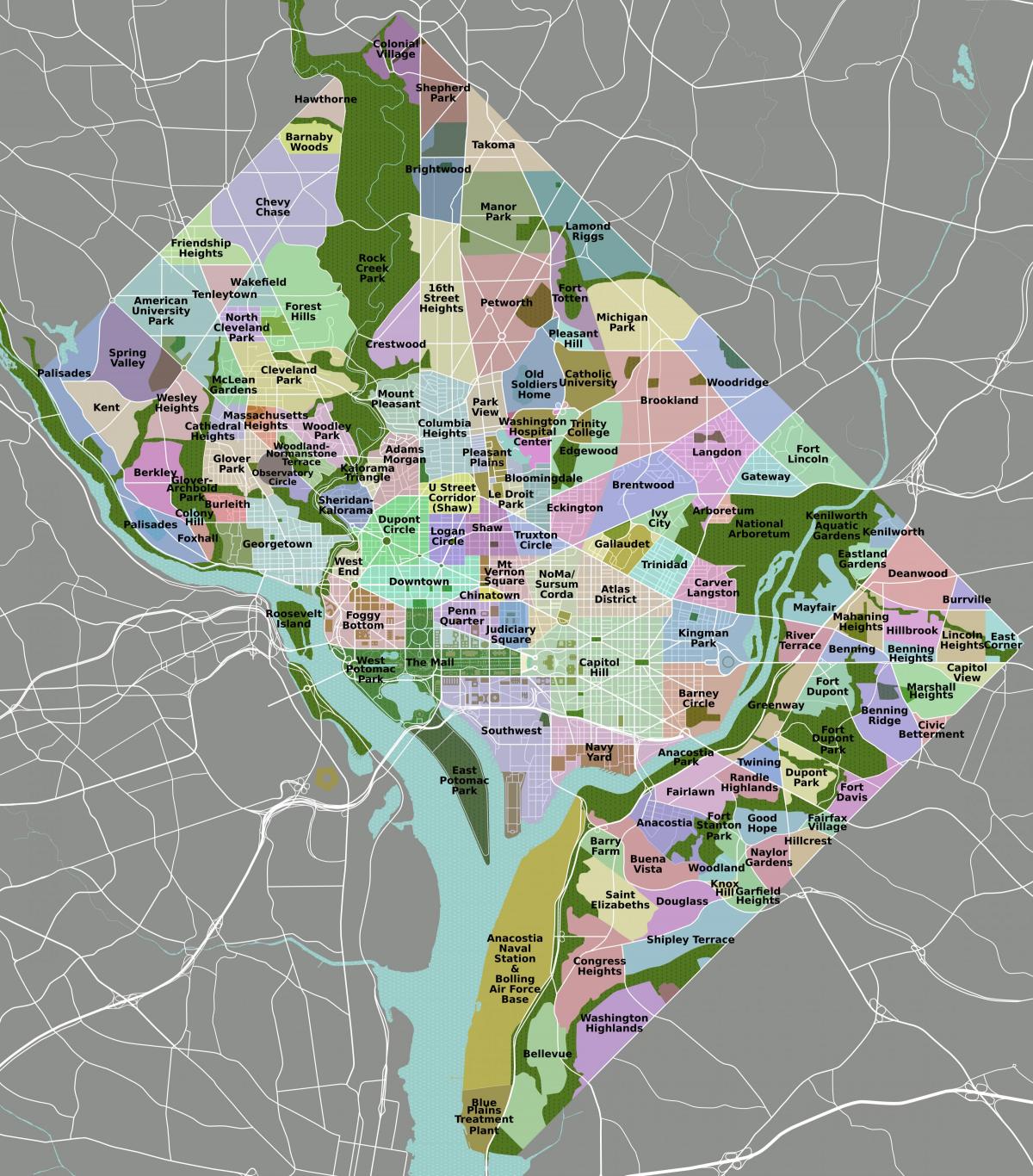 washington distrito mapa