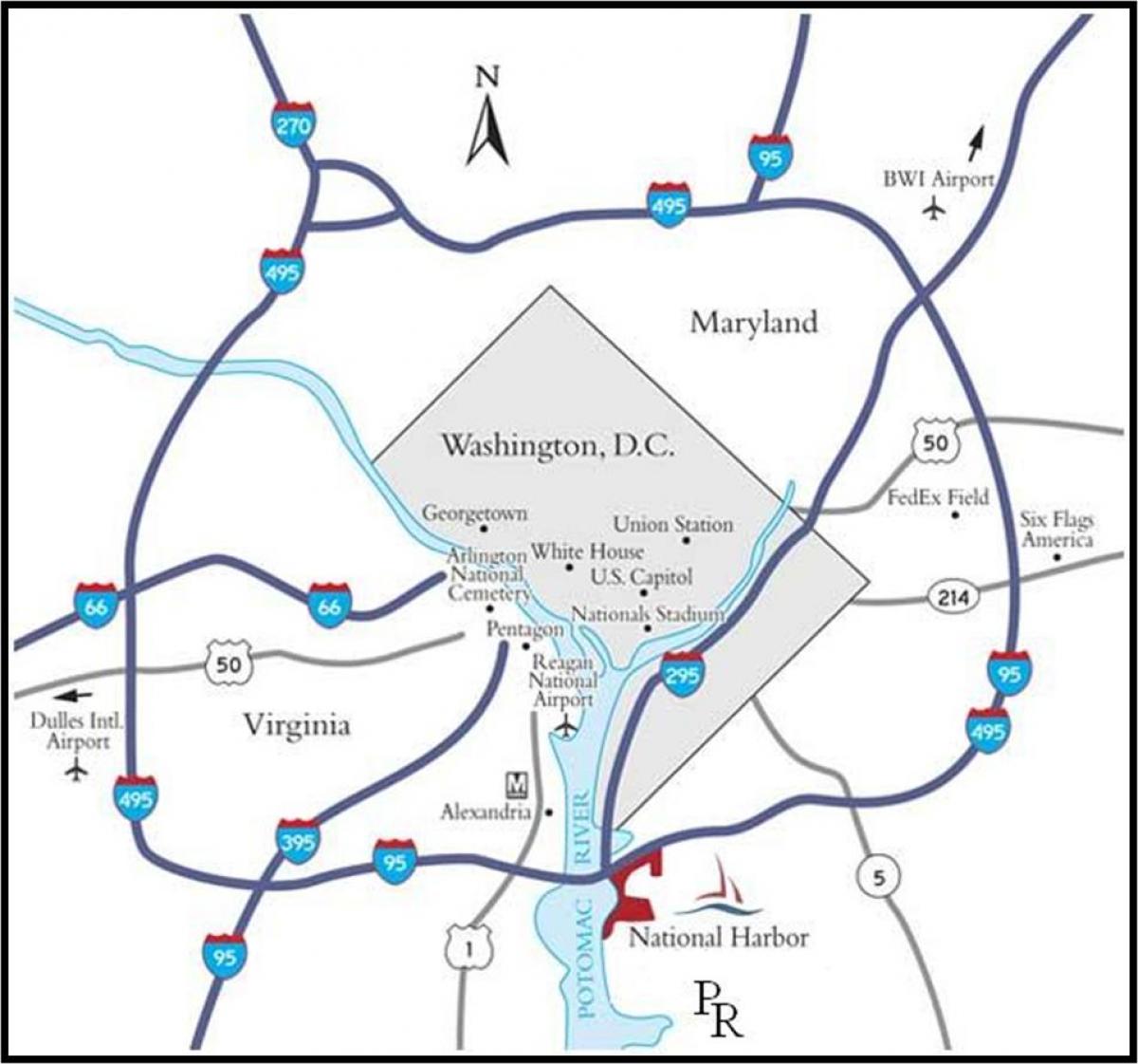 washington metropolitan area mapa