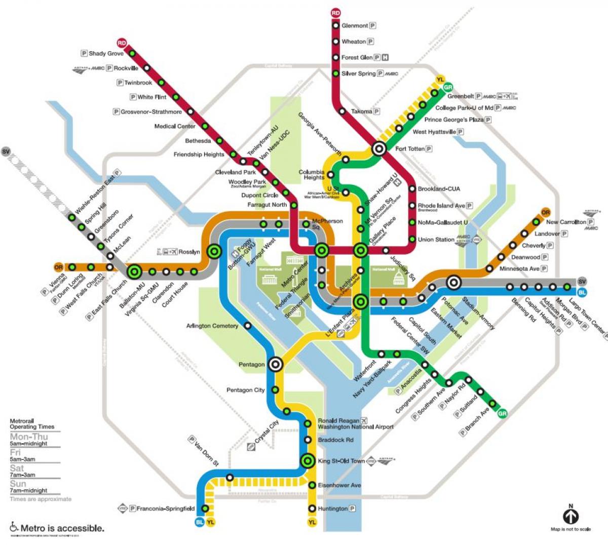 washington metro station mapa