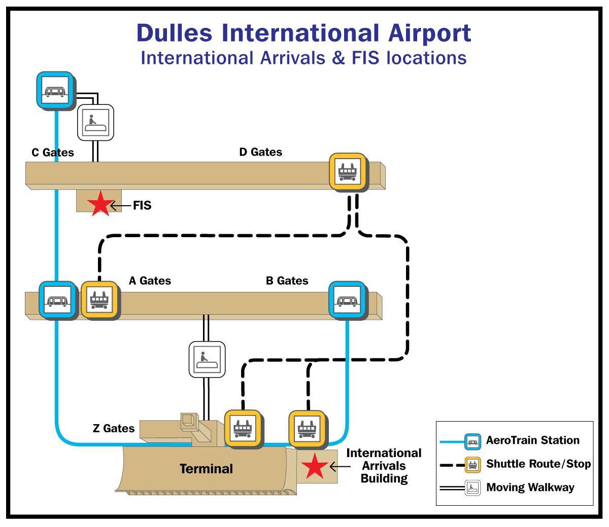 dulles airport gate mapa