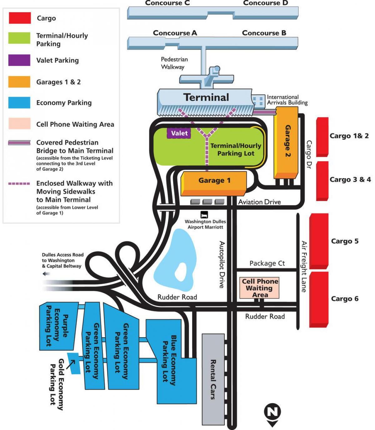 mapa ng dulles airport area