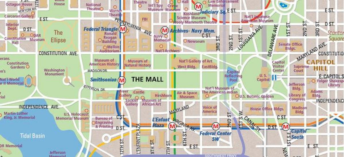 dc national mall sa mapa