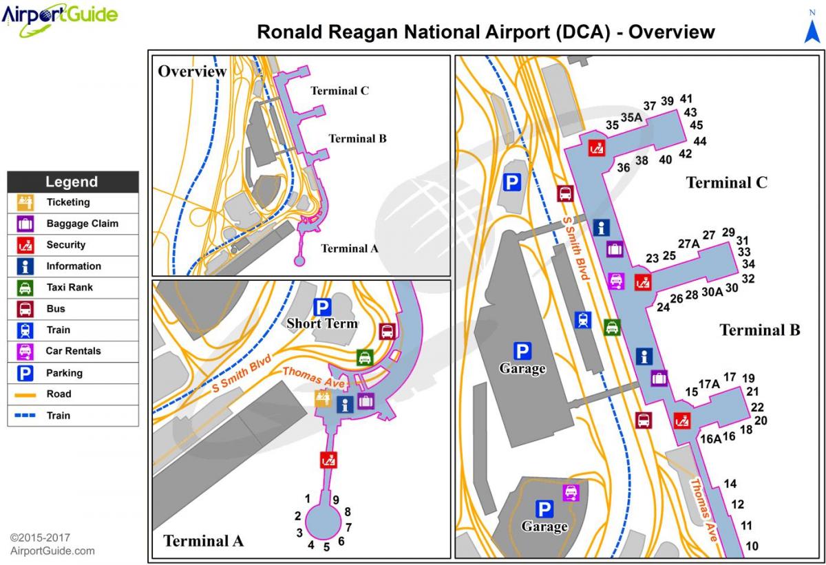 washington national airport mapa