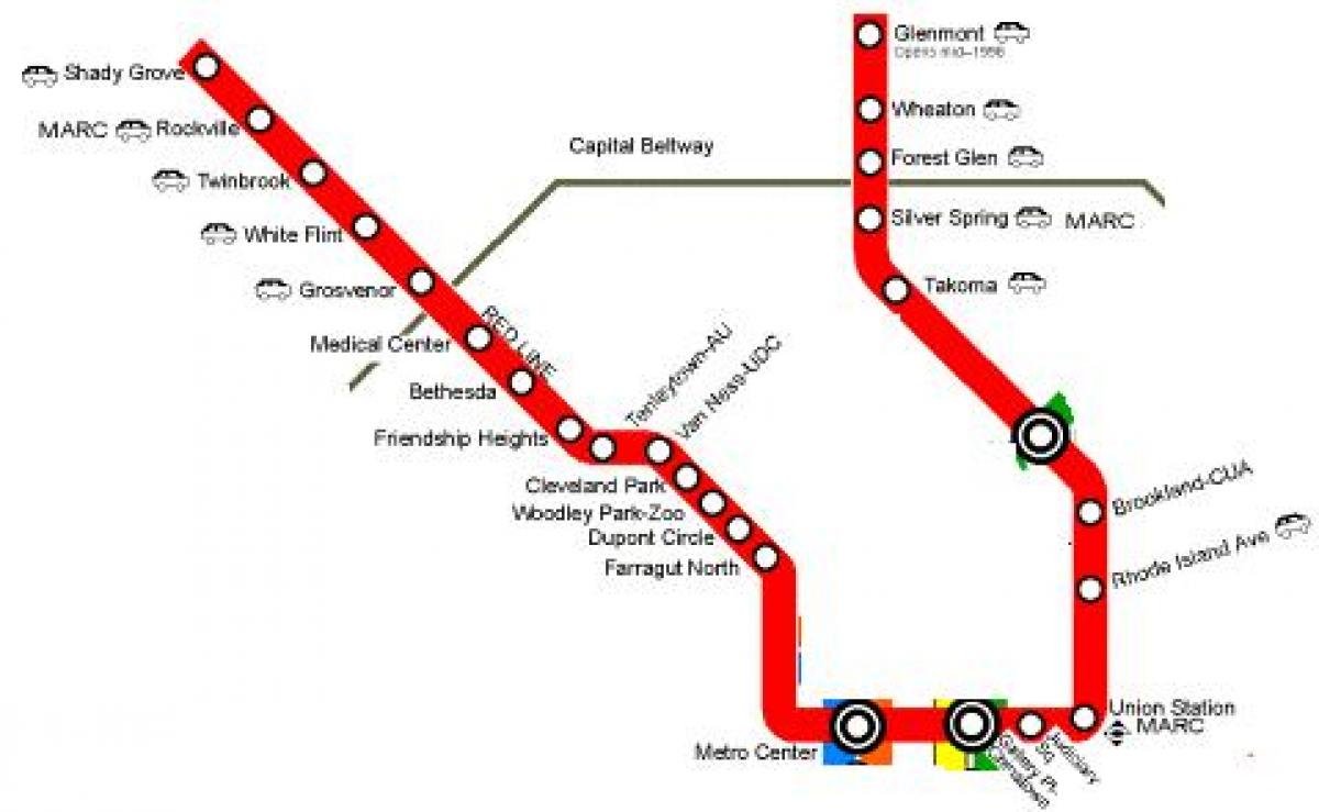 washington dc metro red line na mapa