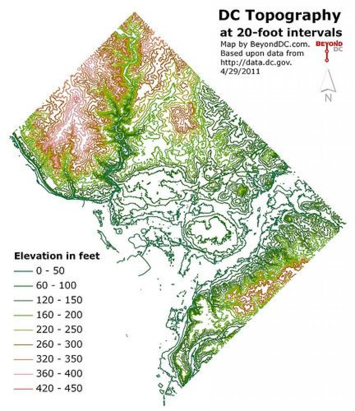 dc elevation mapa
