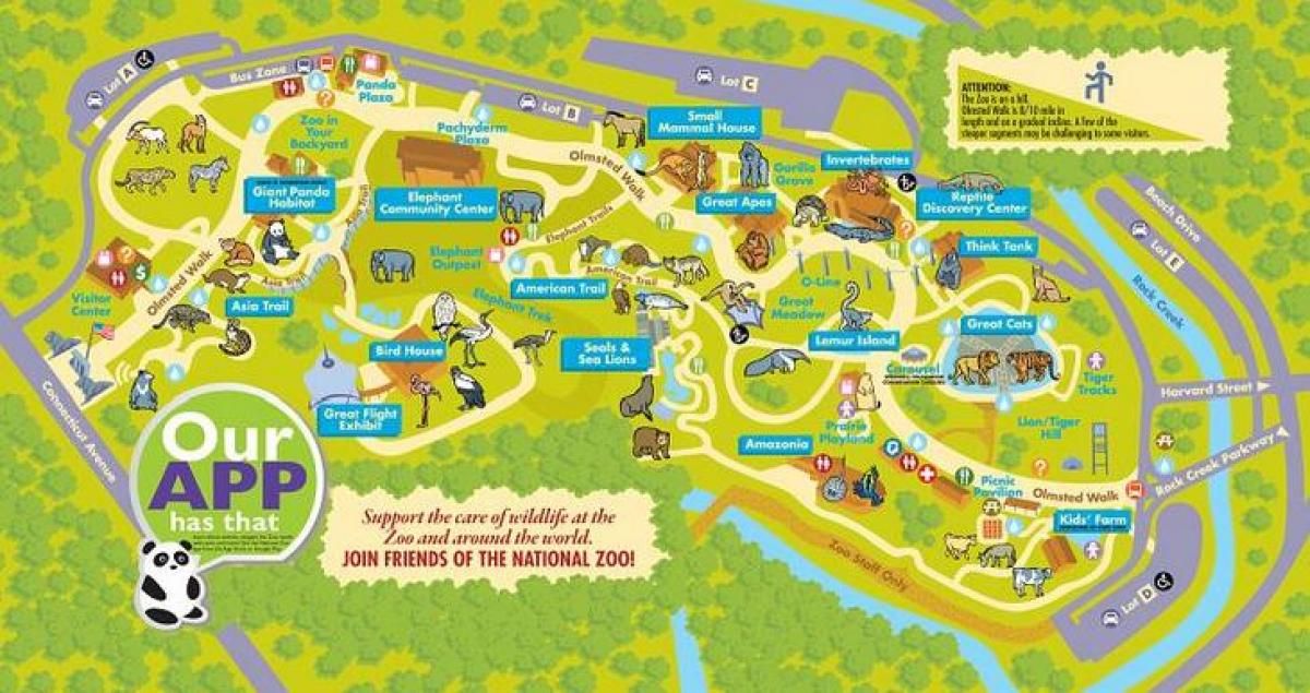national zoo sa washington dc mapa